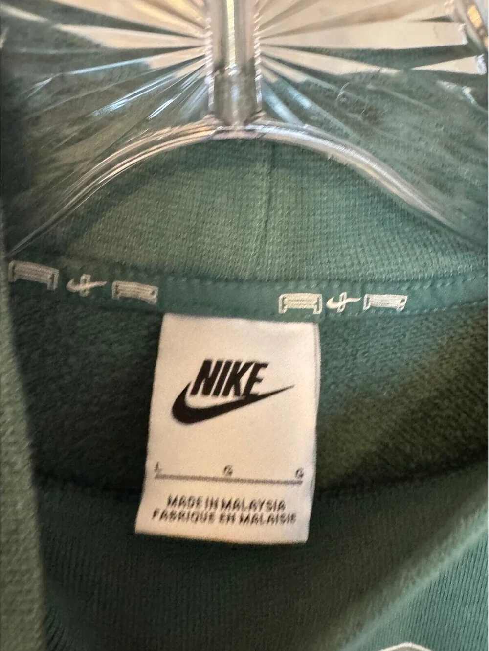 Vintage Nike Air Green Crewneck Mockneck Slight Cropped Sweatshirt Size L